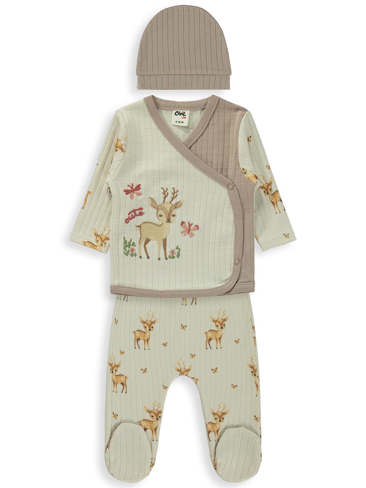 Civil Baby Ceylan Empirme 10 lu 0-1 Ay Zıbın Setleri - Bej