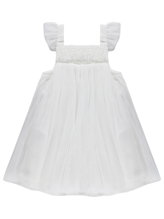 Civil Baby Askılı Tüllü 6-18 Ay Elbise - Ekru