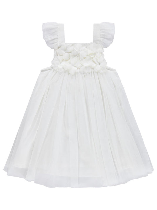 Civil Baby Askılı Tüllü 6-18 Ay Elbise - Ekru