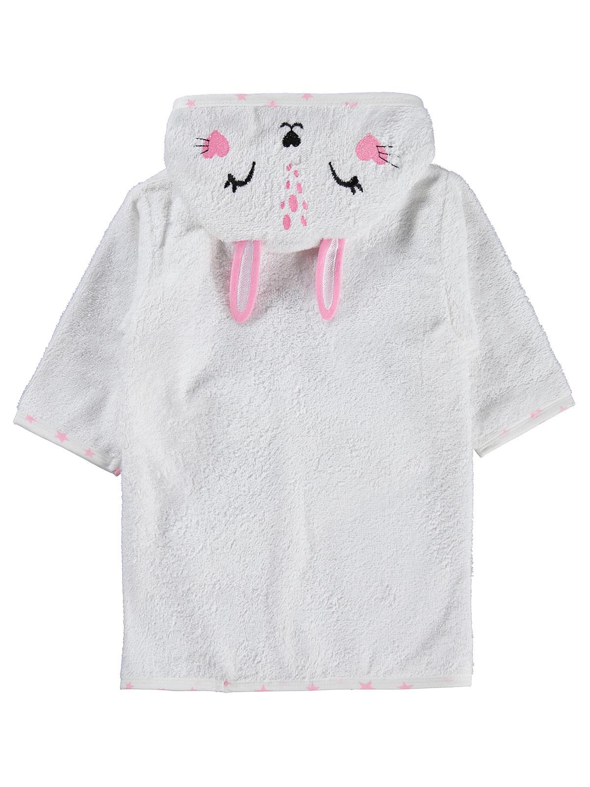 Civil Baby Tavşan Nakışlı Bornoz - Ekru
