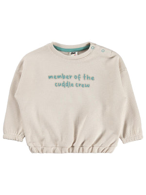 Civil Baby Member of the Cuddle Crew Baskılı 6-18 Ay Sweatshirt - Bej