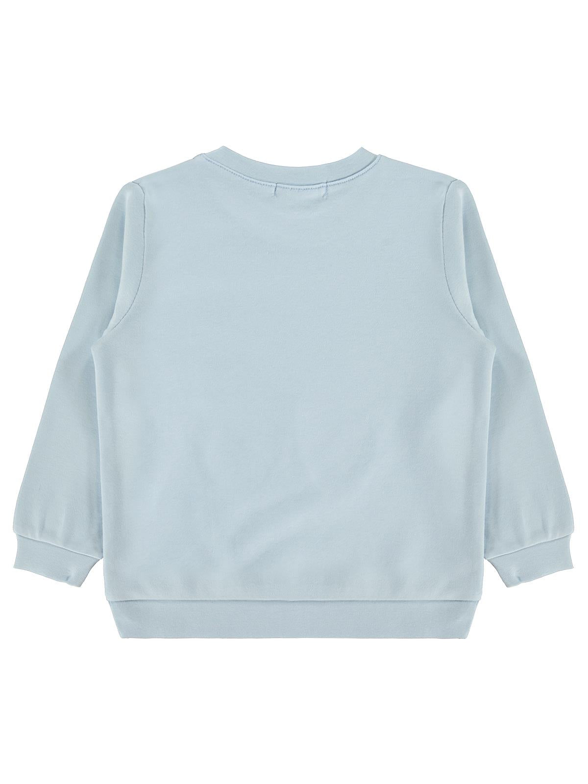 Civil Kız Çocuk Kelebek Baskılı Sweatshirt Km | İnterlok Uzun Kol | Okul Kreş ve Günlük Kullanım - Mavi