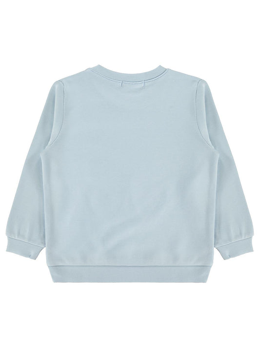 Civil Kız Çocuk Kelebek Baskılı Sweatshirt Km | İnterlok Uzun Kol | Okul Kreş ve Günlük Kullanım - Mavi