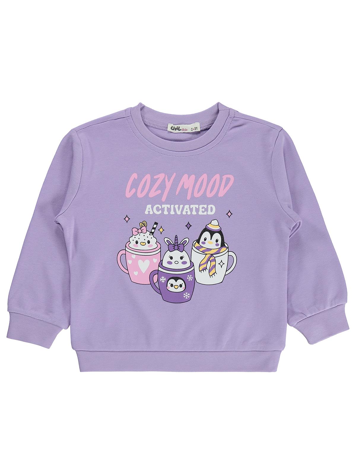 Civil Girls Cozy Mood 2-5 Yaş Sweatshirt  - Lila