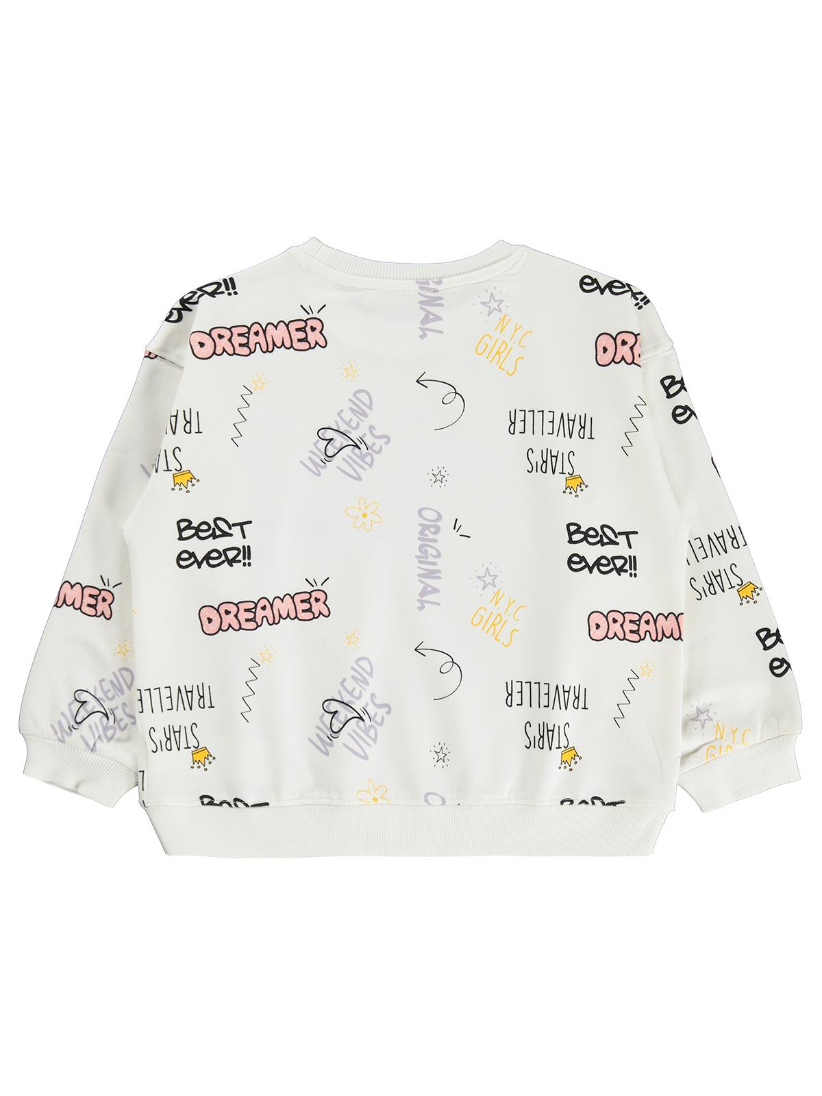 Civil Girls Best Ever Baskılı 6-9 Yaş Sweatshirt - Ekru
