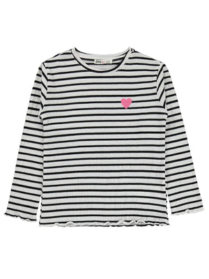 Civil Girls Çizgili 6-9 Yaş Sweatshirt - Ekru