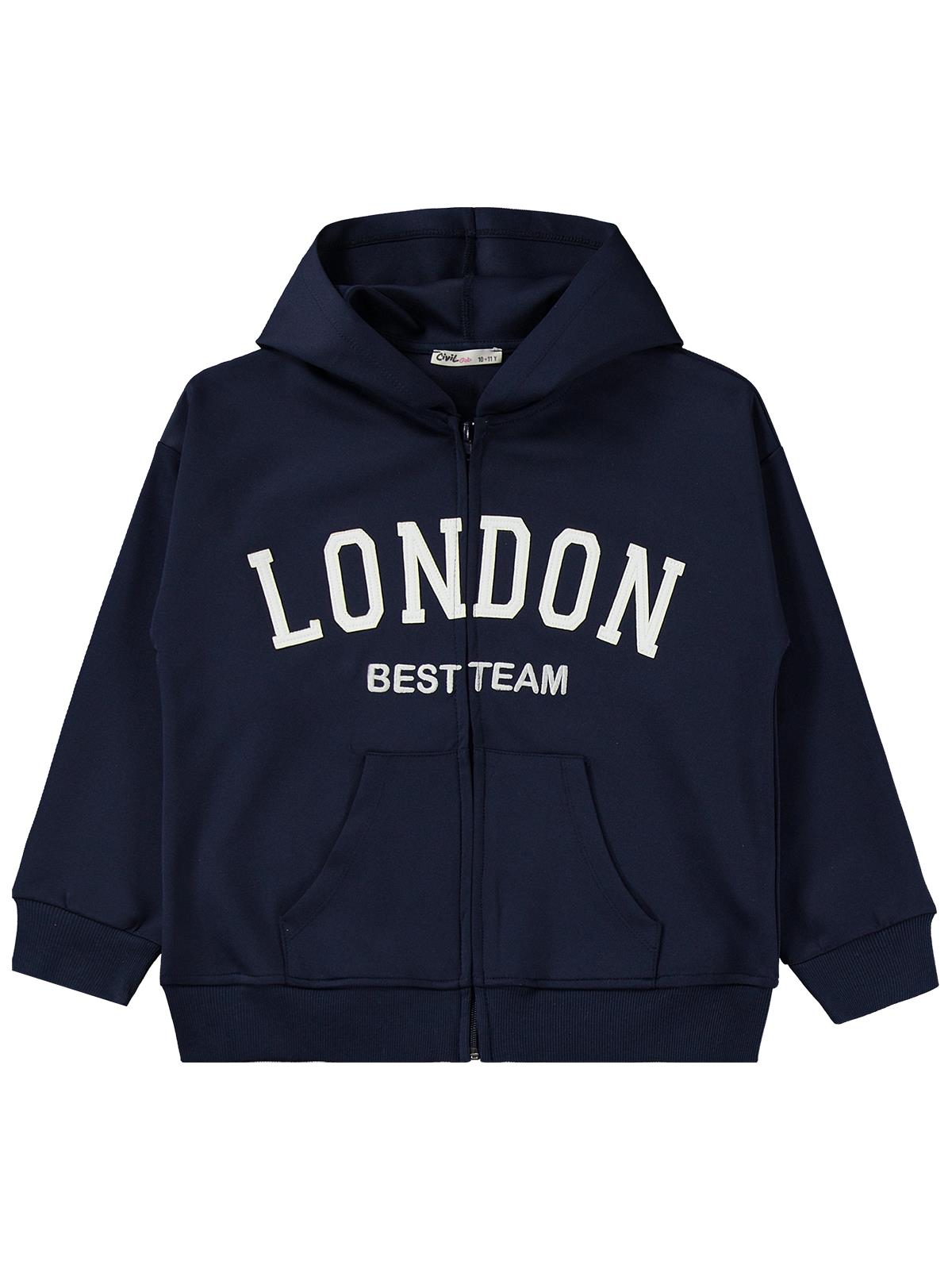 Civil Girls London Baskılı 10-13 Yaş Eşofman Takımı - Lacivert
