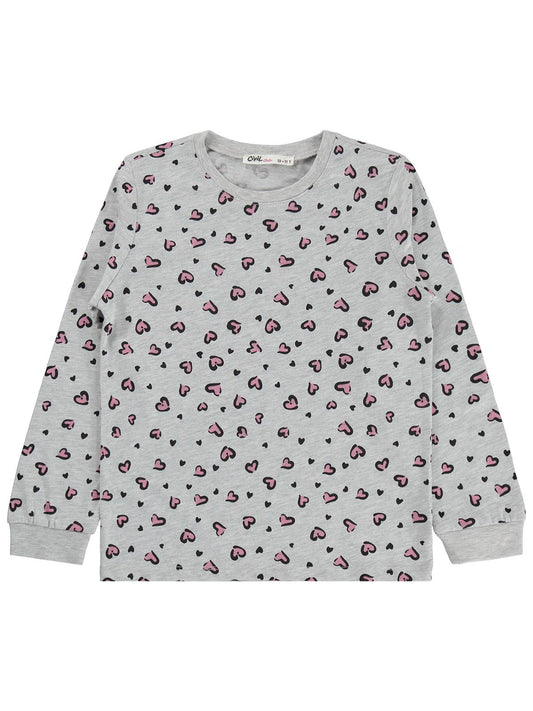 Civil Girls Leopar 10-13 Yaş Pijama Takımı - Gri