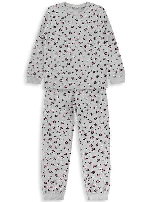 Civil Girls Leopar 10-13 Yaş Pijama Takımı - Gri