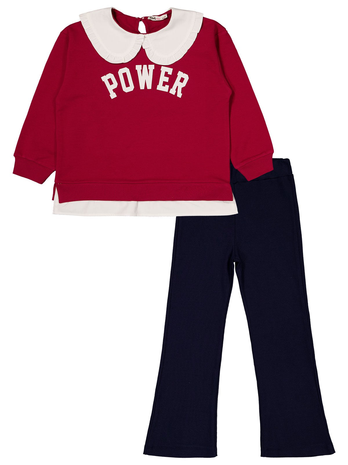Civil Girls Power Baskılı 6-9 Yaş Takım - Bordo