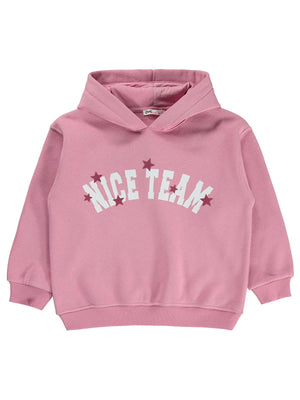 Civil Girls Nice Team Baskılı 6-9 Yaş Sweatshirt - Pembe
