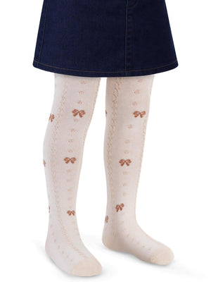 Civil Girls Kurdale Desenli 3-11 Yaş Kız Külotlu Çorap - Ekru