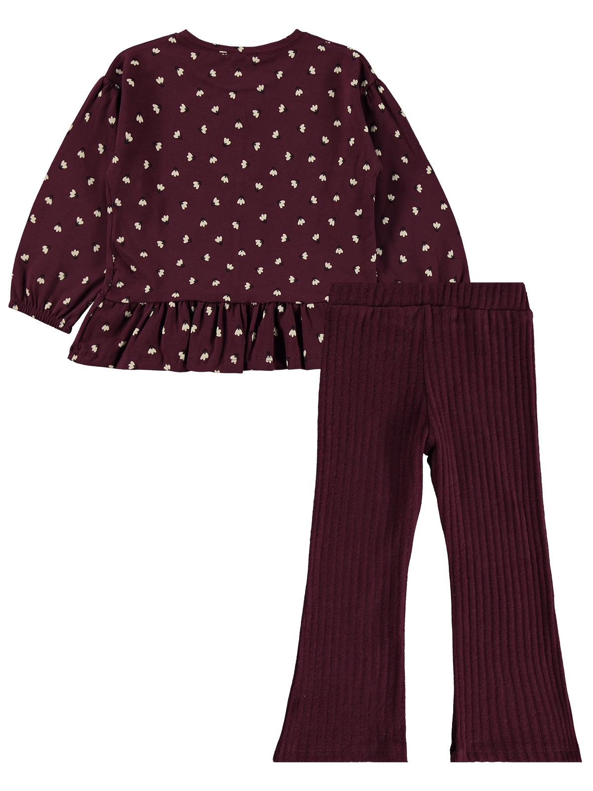 Civil Girls Çiçek Desenli 6-9 Yaş Takım - Lila