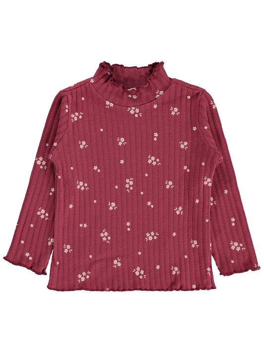 Civil Kız Çocuk Çıtır Çiçek Sweatshirt | Şardonlu Raporlu Kaşkorse | Okul Kreş ve Günlük Kullanım - Kırmızı