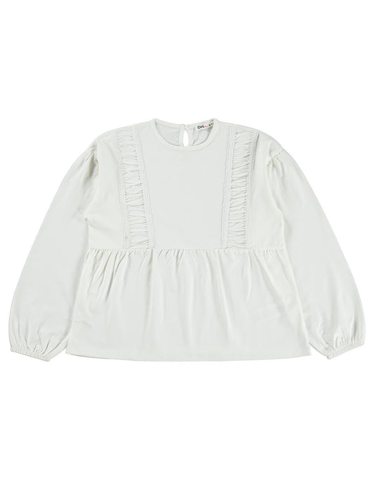 Civil Girls Fırfır Detaylı 10-13 Yaş Sweatshirt - Ekru