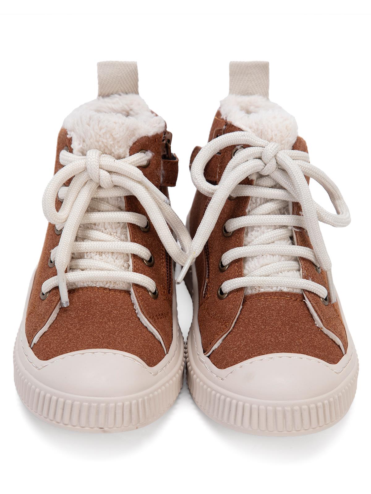 Civil Boots Kürklü Fermuarlı 32-36  Numara Bot ve Çizme - Kahverengi