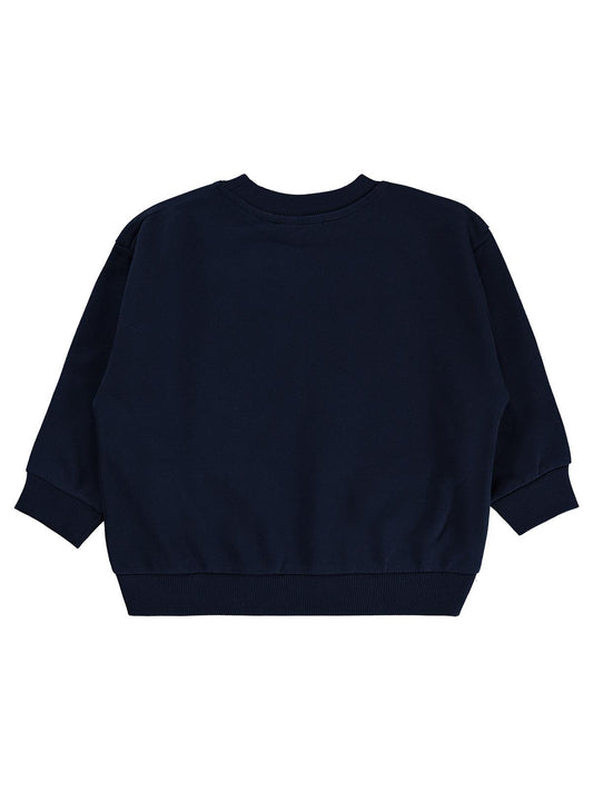 Civil Erkek Çocuk 26 Baskılı Sweatshirt | 2 İp Uzun Kol Bisiklet Yaka | Okul Kreş ve Günlük Kullanım - Lacivert