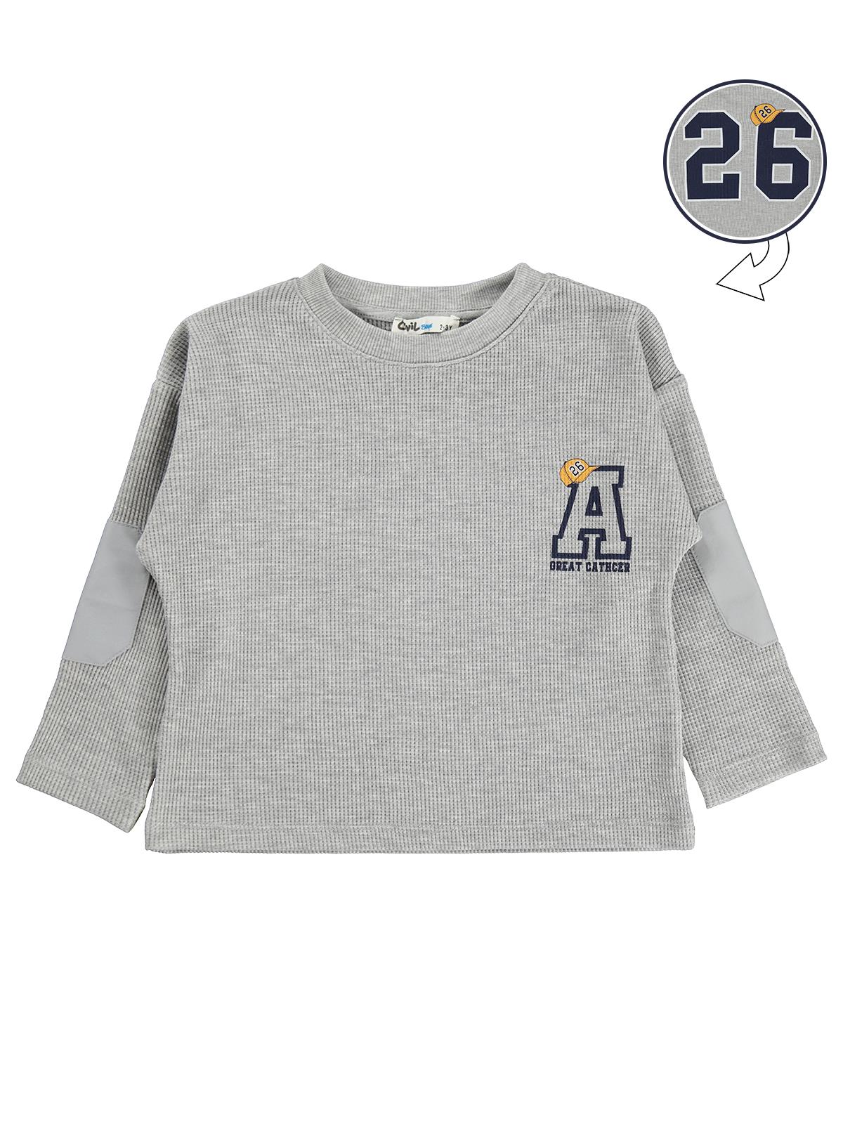 Civil Boys 26 BASKILI 2-5 Yaş Sweatshirt - Gri
