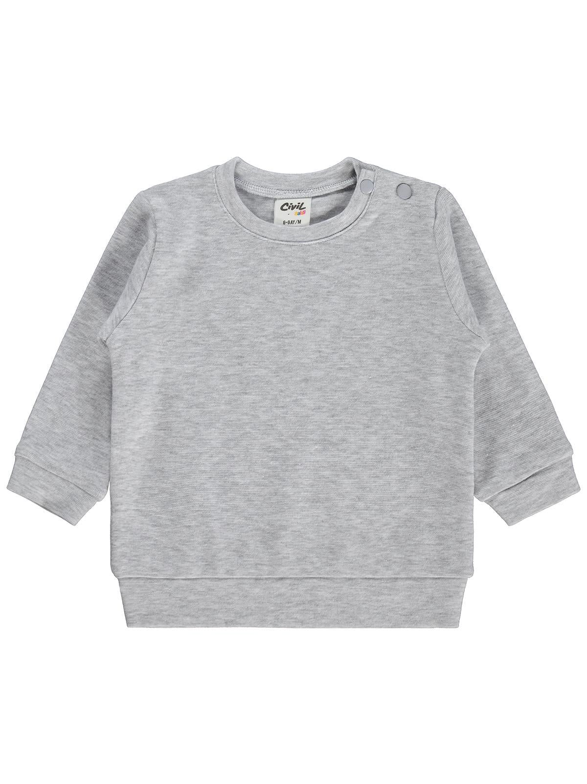 Civil Baby Düz Basic 6-18 Ay Sweatshirt - Gri