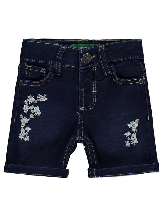 Tommiks Kids Çiçek Nakışlı 6-24 Ay Şort - Mavi