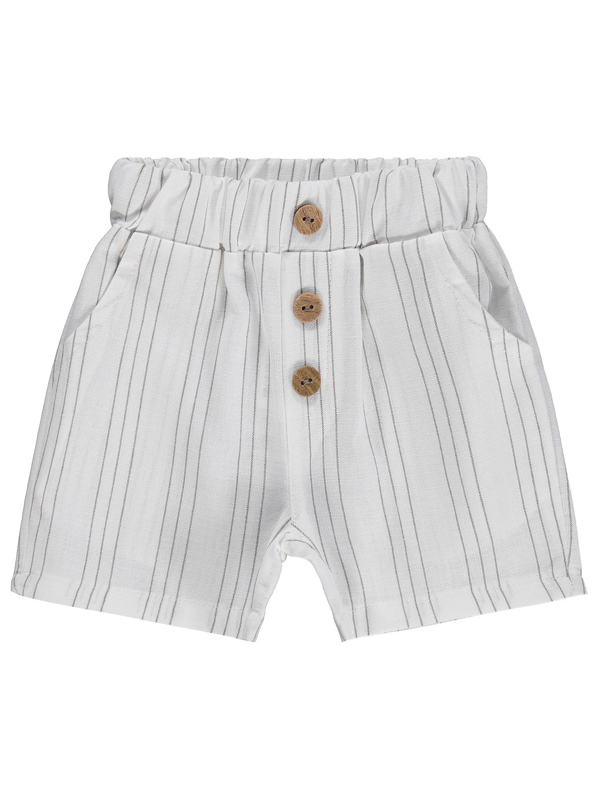 Civil Baby Çizgili 6-18 Ay Şort - Ekru