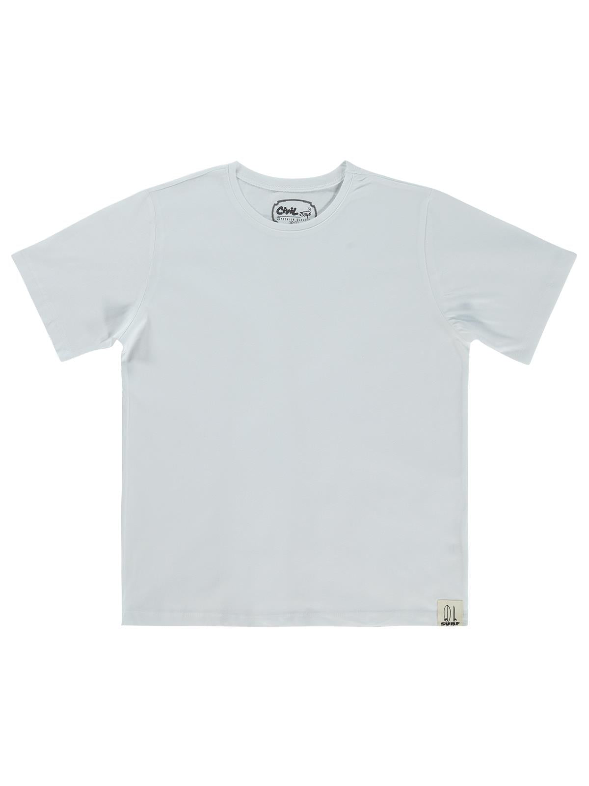Civil Boys Basic Surf Etiketli 10-13 Yaş Tişört  - Beyaz
