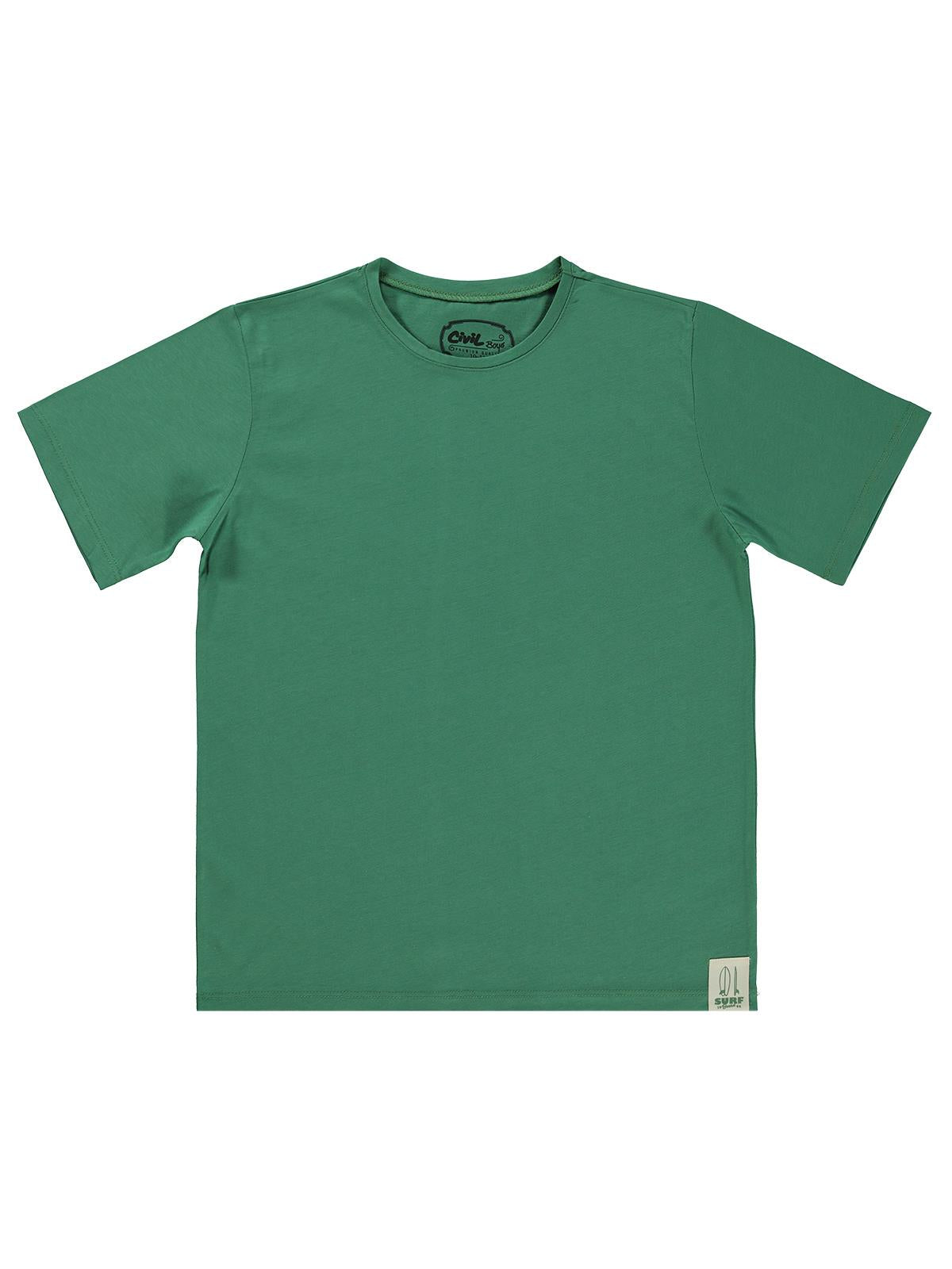 Civil Boys Basic Surf Etiketli 10-13 Yaş Tişört  - Yeşil