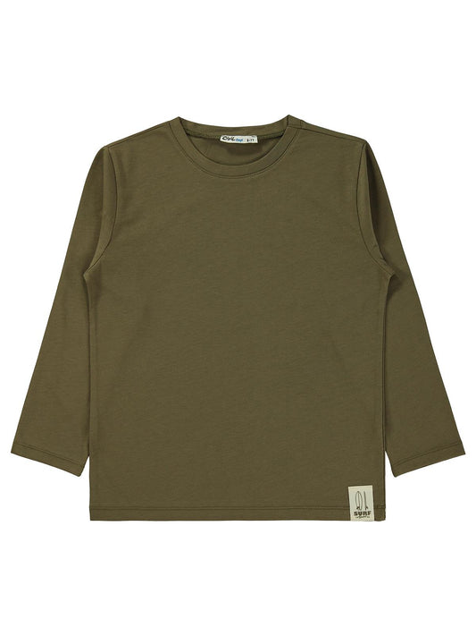 Civil Boys Erkek Çocuk Basic Uzun Kol Sweatshirt Km | Süprem Uzun Kol | Okul Kreş ve Günlük Kullanım - Haki