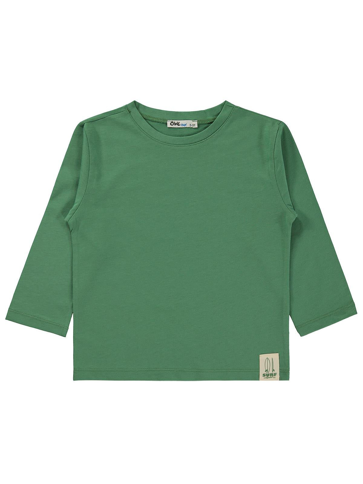 Civil Boys Basic Uzun Kol 2-5 Yaş Sweatshirt  - Yeşil