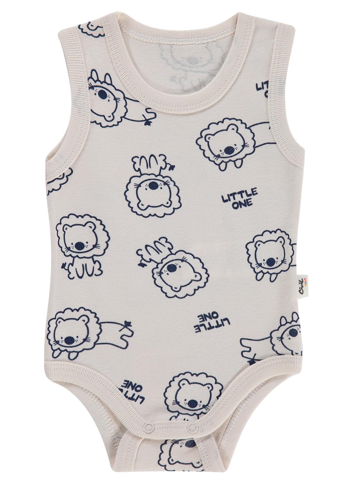 Civil Baby Little One Baskılı 0-24 Ay Çıtçıtlı Badi - Mavi