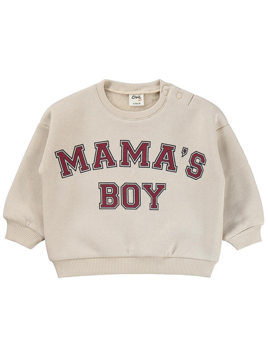 Civil Baby Mama's Boy Baskılı 6-18 Ay Takım - Ekru