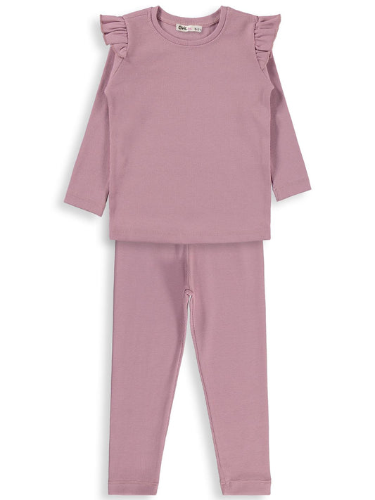 Civil Girls Fıfır Kollu 6-9 Yaş Takım - Pembe