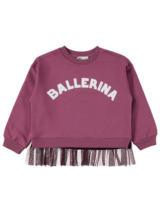 Civil Kız Çocuk Ballerina Baskılı Eşofman Takımı | 2 İp - 2 İp | Okul Kreş ve Günlük Kullanım - Lila
