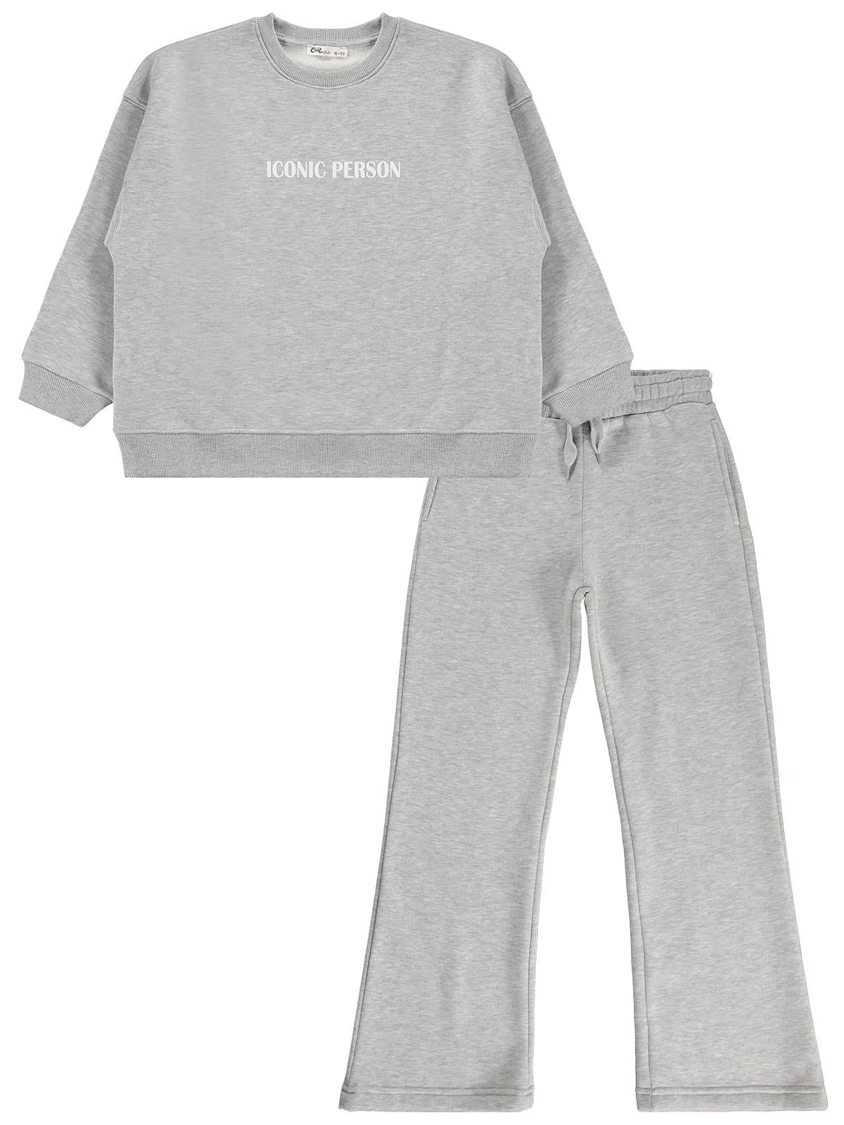 Civil Girls Iconic Person Baskılı 10-13 Yaş Eşofman Takımı - Gri