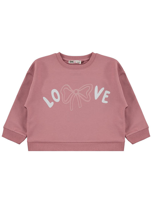 Civil Girls Love Baskılı 2-5 Yaş Sweatshirt - Pembe