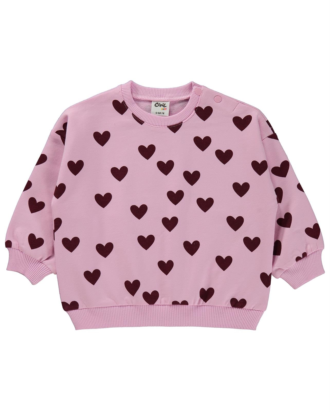 Civil Baby Kalp Empirme 6-18 Ay Takım - Pembe