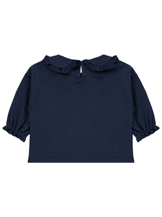 Civil Baby Bebe Yakalı Kalp Nakış 6-18 Ay Sweatshirt - Lacivert