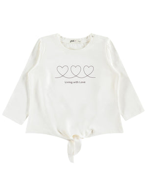 Civil Girls Living with Love Yazılı 2-5 Yaş Sweatshirt - Ekru