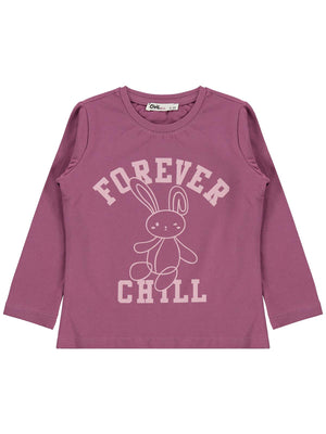 Civil Girls Forever Chill Baskılı 2-5 Yaş Sweatshirt - Lila