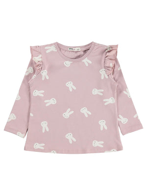 Civil Girls Tavşan Desenli 2-5 Yaş Sweatshirt - Lila