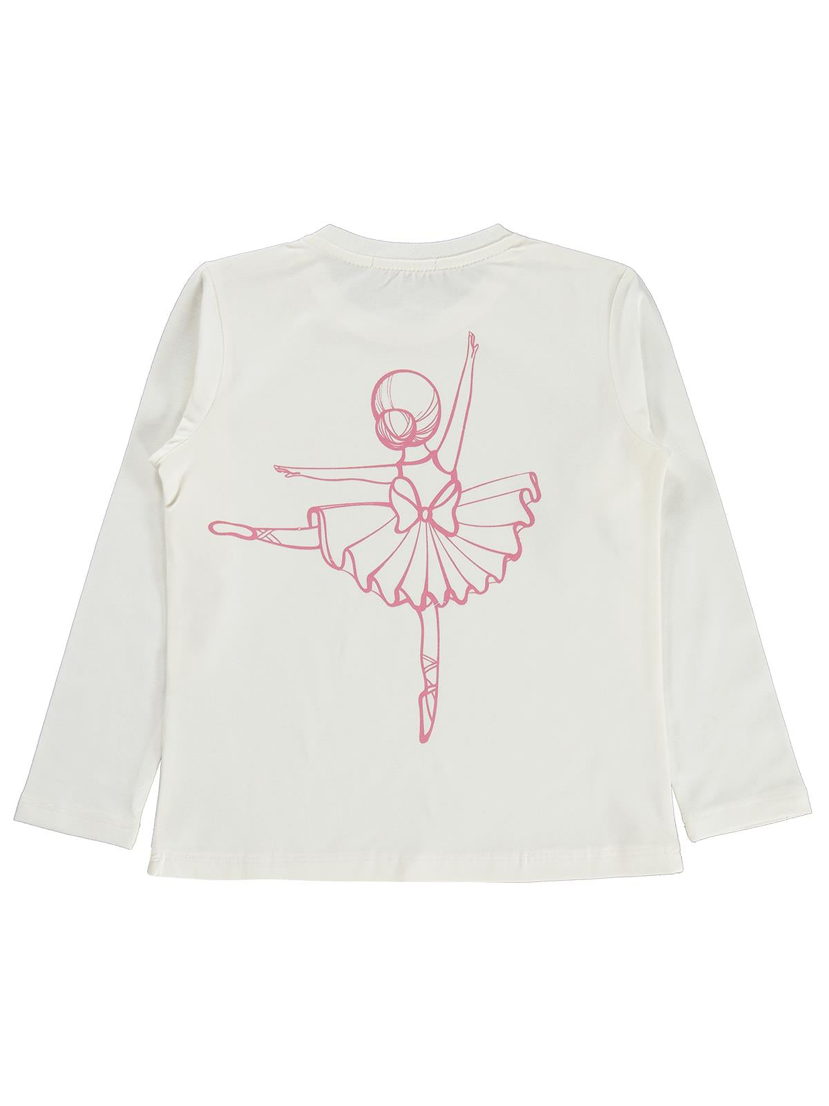 Civil Girls Ballet Team Baskılı 6-9 Yaş Sweatshirt - Ekru