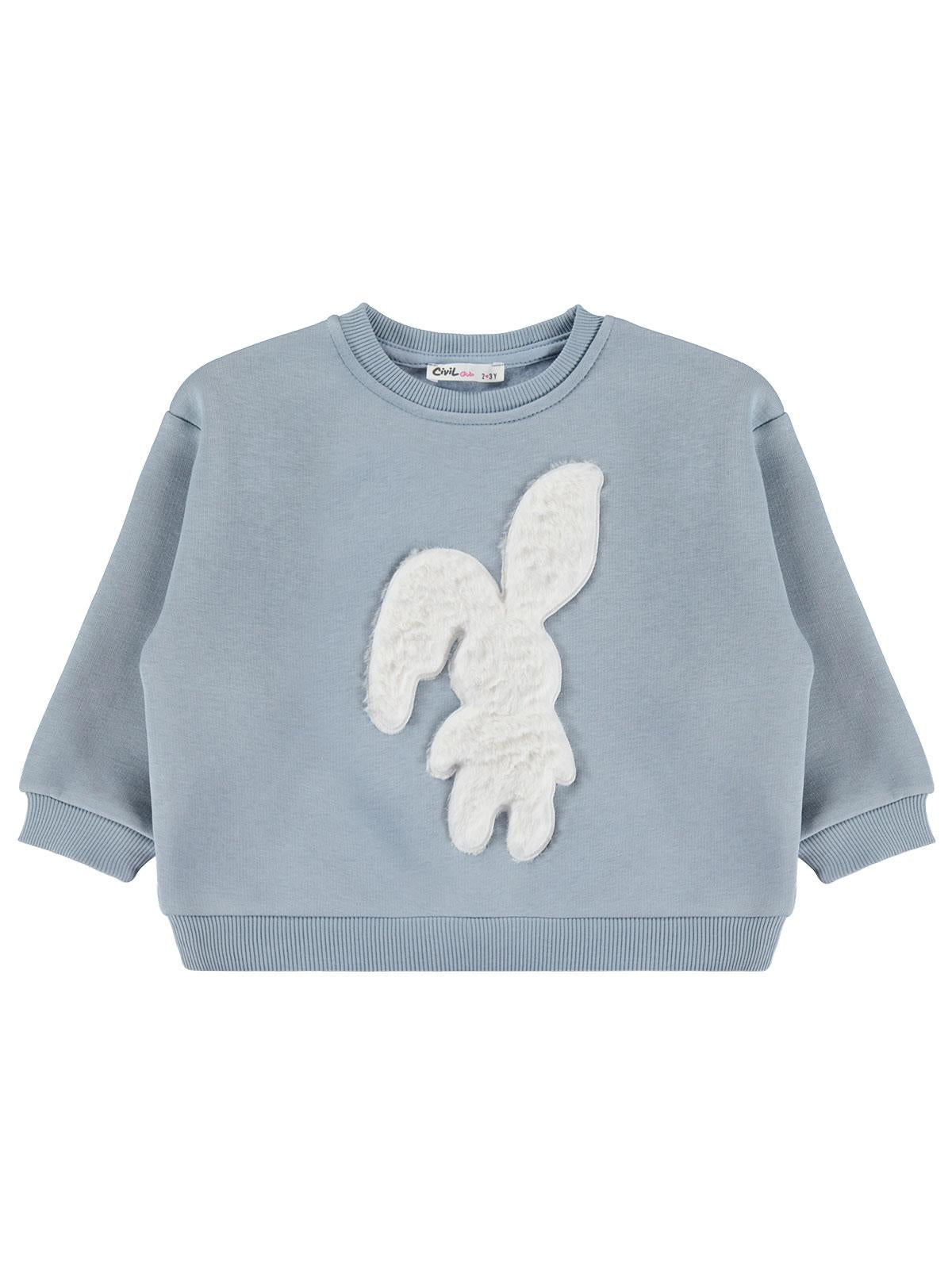Civil Girls Tavşan Nakışlı 2-5 Yaş Sweatshirt - Pembe