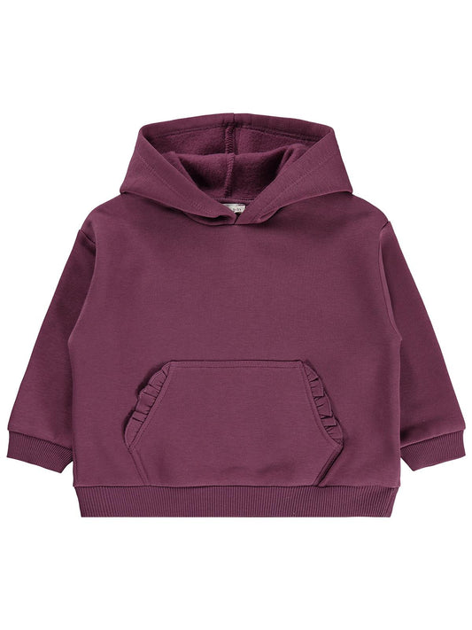 Civil Girls Kanguru Cepli Fırfırlı 2-5 Yaş Sweatshirt - Lila