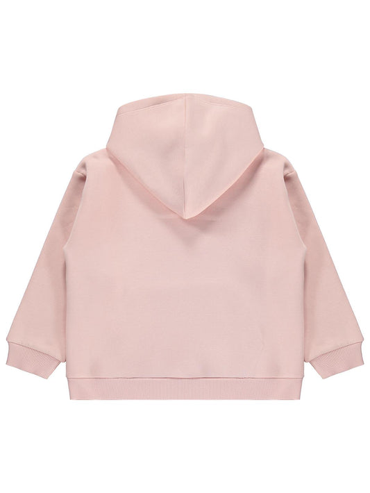 Civil Kız Çocuk Kanguru Cepli Fırfırlı Sweatshirt | 3 İp Uzun Kol | Okul Kreş ve Günlük Kullanım - Pembe