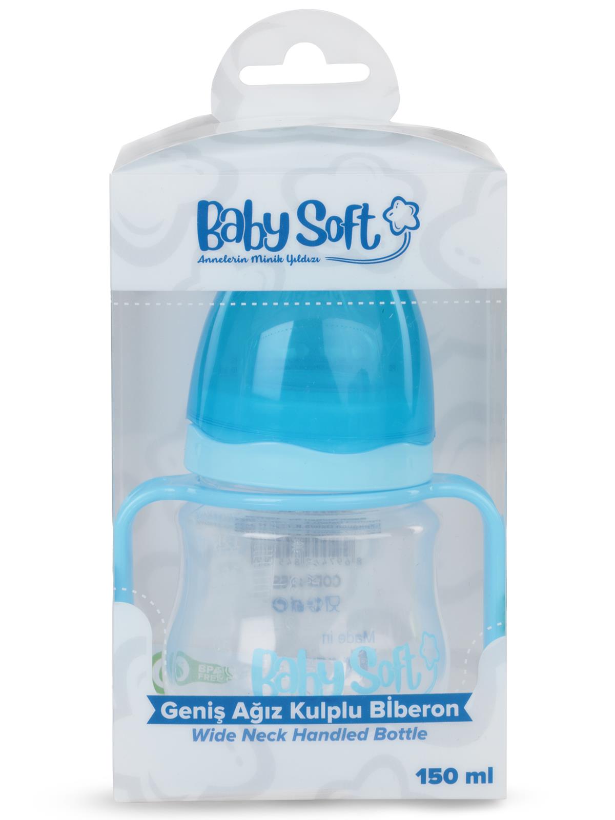 Baby Soft Genıs Agız Kulplu Bıberon 150 ml - Mavi