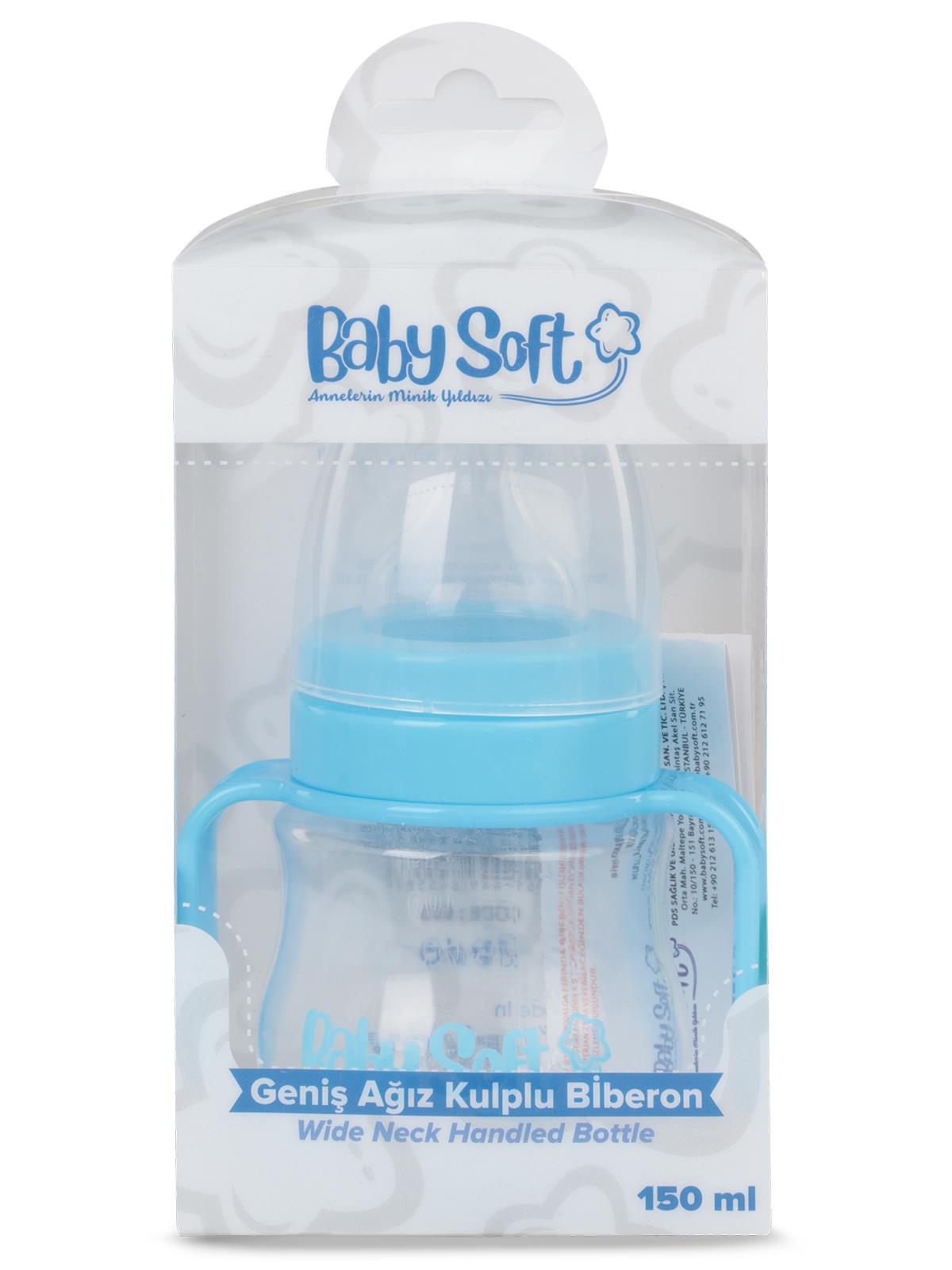 Baby Soft Genıs Agız Kulplu Bıberon 150 ml - Mavi