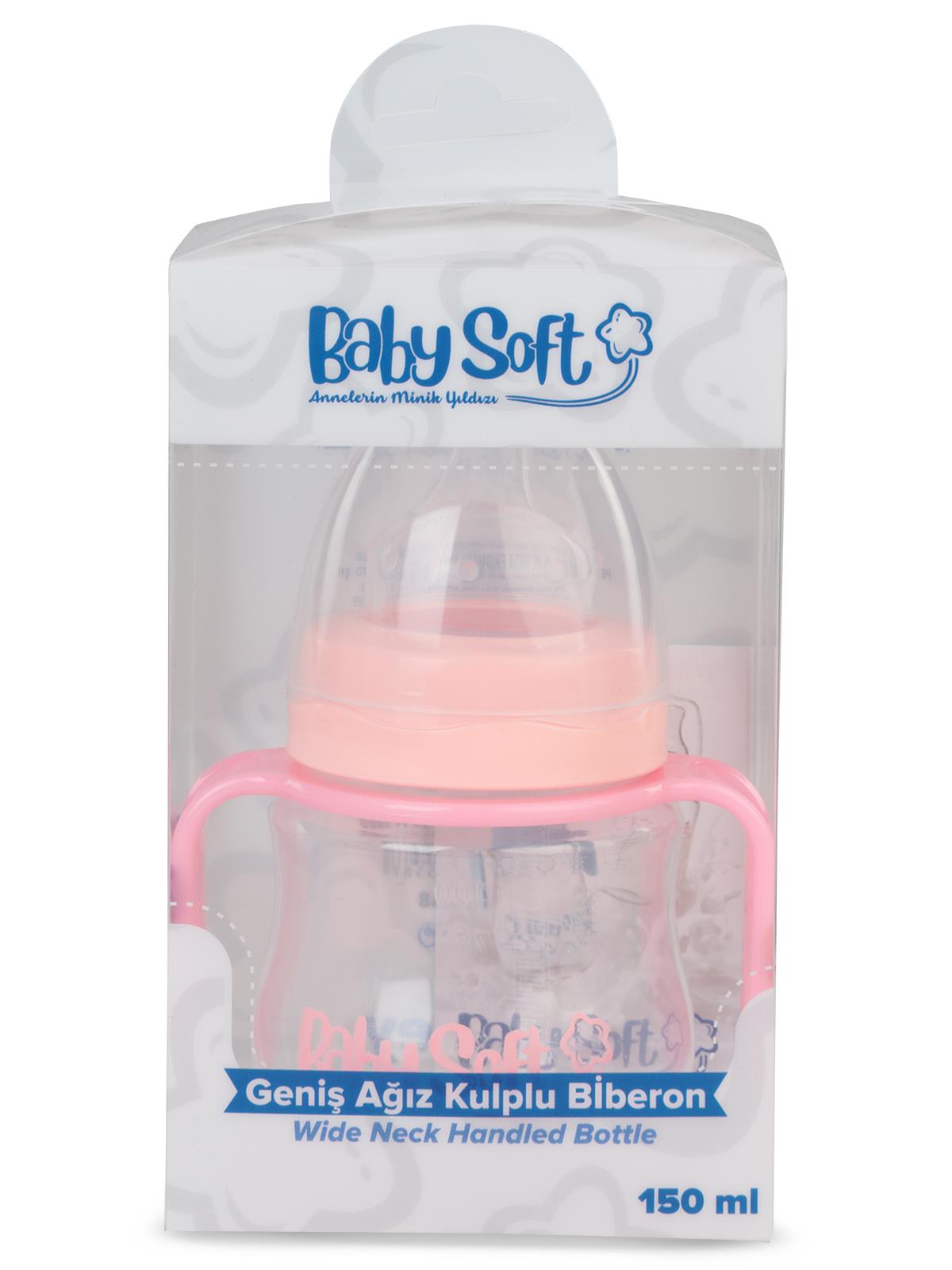 Baby Soft Genıs Agız Kulplu Bıberon 150 ml - Pudra