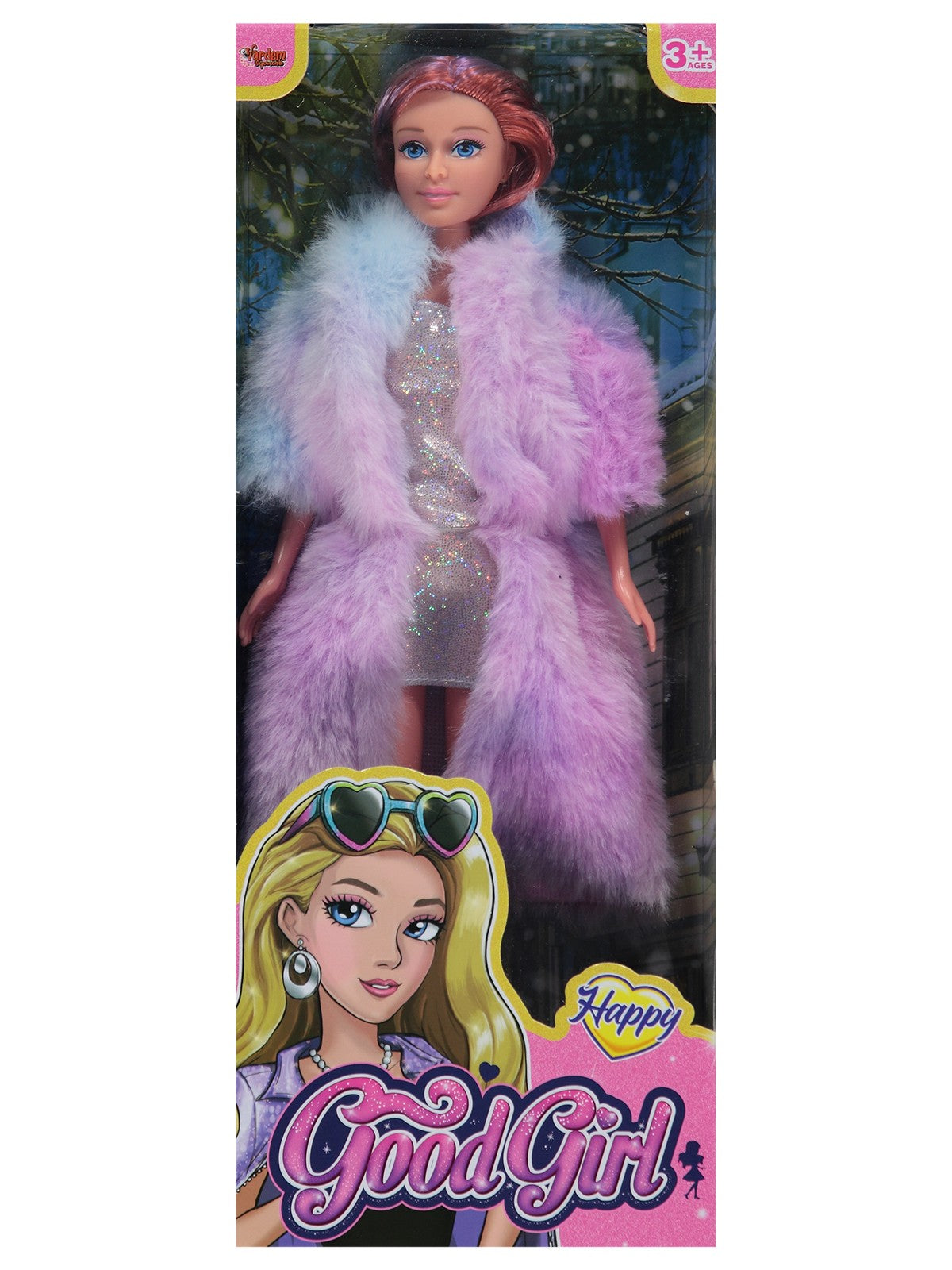 Vardem Kürklü Çizmeli  Oyuncak Bebek 29 Cm - Lila