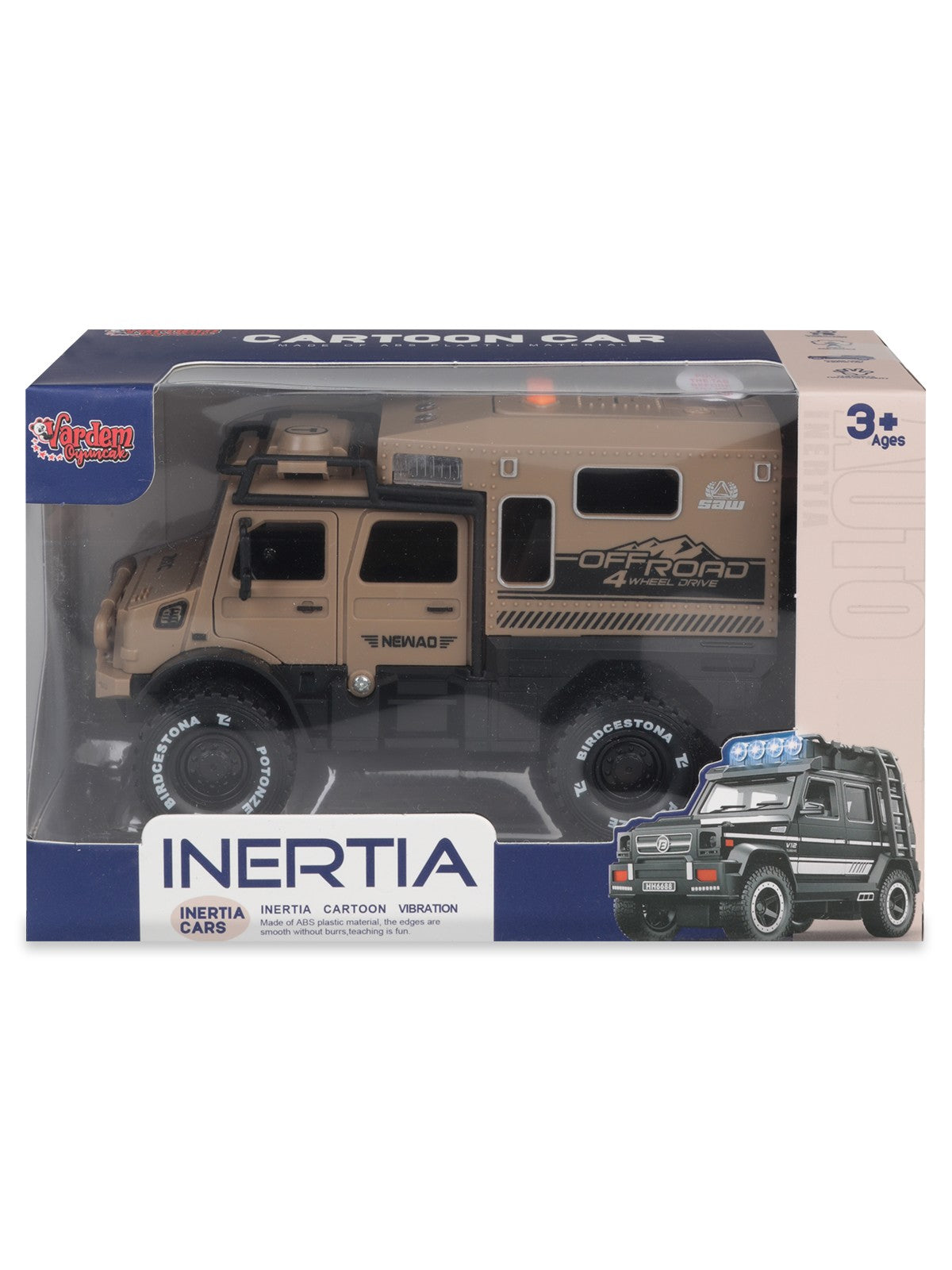 Vardem Kutulu Sürtmeli Işıklı Müzikli Off-Road Lüks Araba - Kahverengi