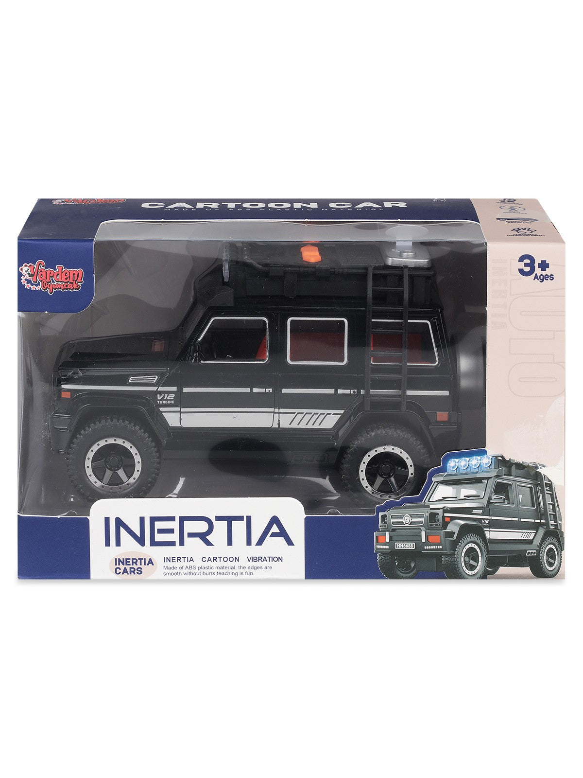 Vardem Kutulu Sürtmeli Işıklı Müzikli Off-Road Lüks Araba - Siyah